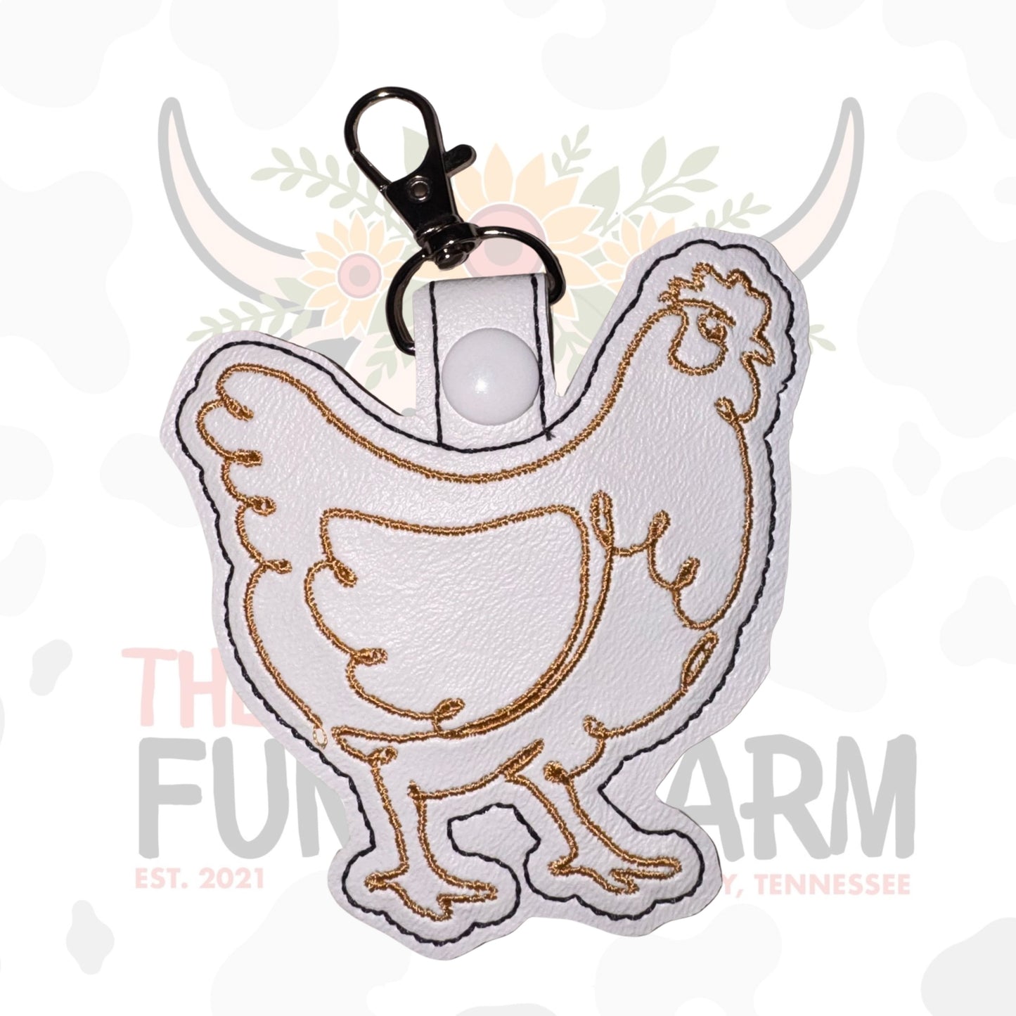Large Chicken Key Fob
