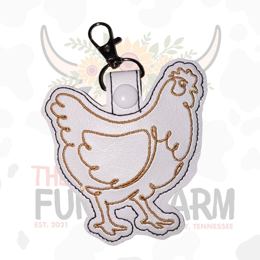 Large Chicken Key Fob