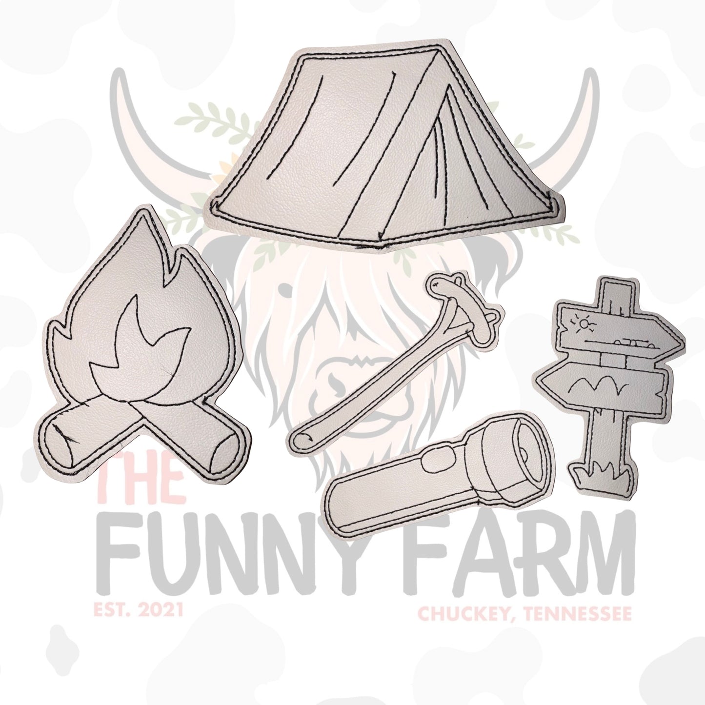 Kids Camping Coloring Patches